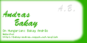 andras bakay business card