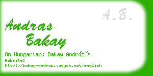 andras bakay business card